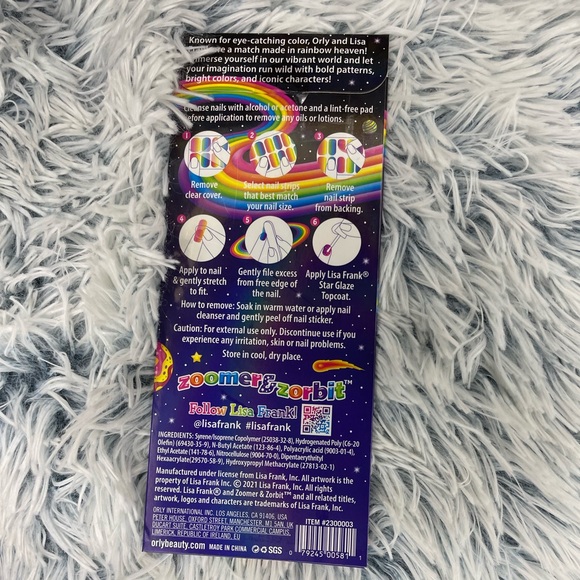 NWT ORLY® x Lisa Frank® Zoomer & Zorbit™ Nail Wraps 👽👽 - Picture 5 of 6